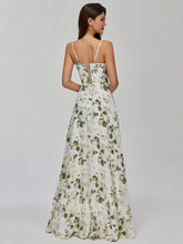 Floor-Length Chiffon Beach Floral Bridesmaid Dresses A-line Mychicdress